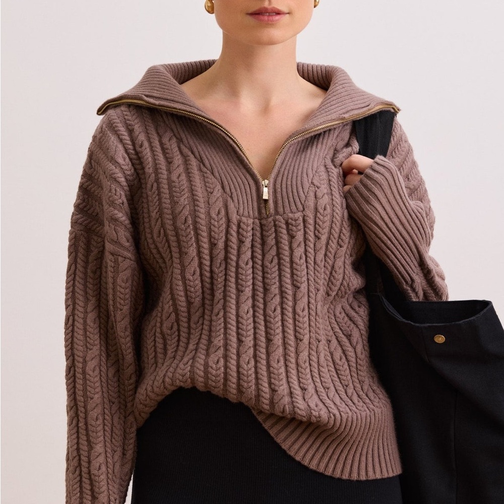 Lune Active Blake Cable Knit Sweater M EUC